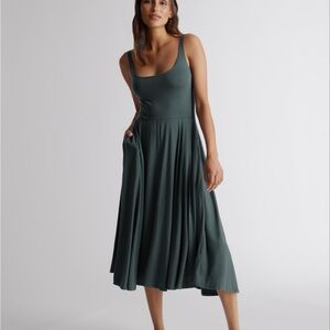 Quince Women's Midi Dress in steel blue